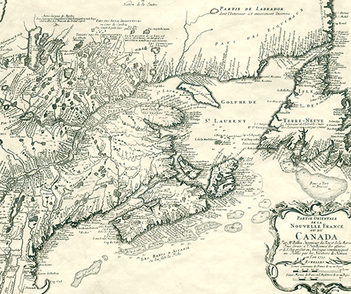 French map of Canada 1755